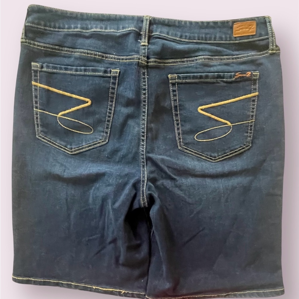 Seven7 Dark Blue Denim Shorts - Picture 6 of 10